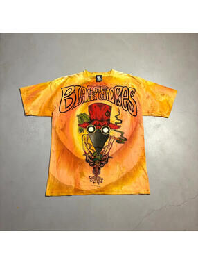 Vintage Black Crows XL Single-Stitch Band T-Shirt Rogue Tie-Dye 80s Made in USA